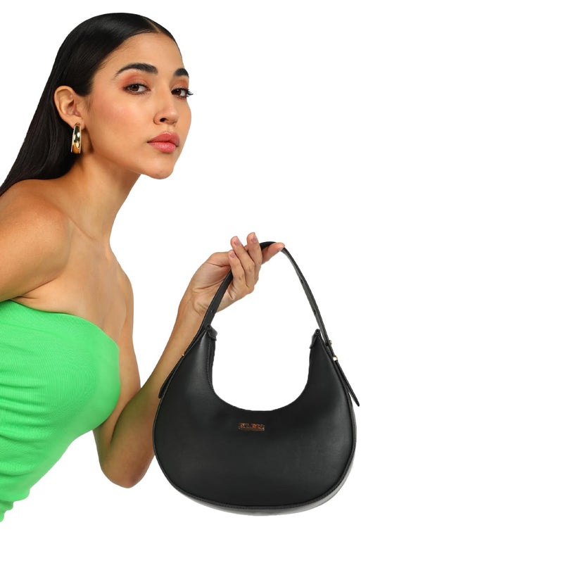 KLEIO Vegan Leather Half Moon Shoulder Handbag for Women and Girls - Image 3